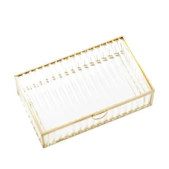 HOMLA Szkatulka Na Bizuterie Grazia Ze Szkla Prazkowanego 20X12X5 Cm