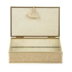 HOMLA Szkatulka Na Bizuterie Grazia Z Plecionka 18X11X4,5 Cm