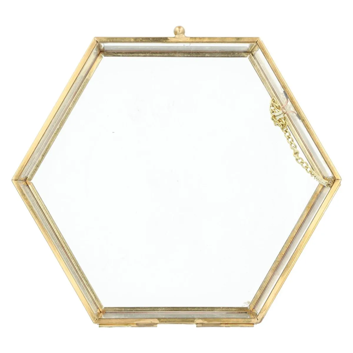 HOMLA Szkatulka Na Bizuterie Grazia Szesciokatna Zlota 17X16X5 Cm