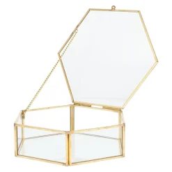 HOMLA Szkatulka Na Bizuterie Grazia Szesciokatna Zlota 17X16X5 Cm