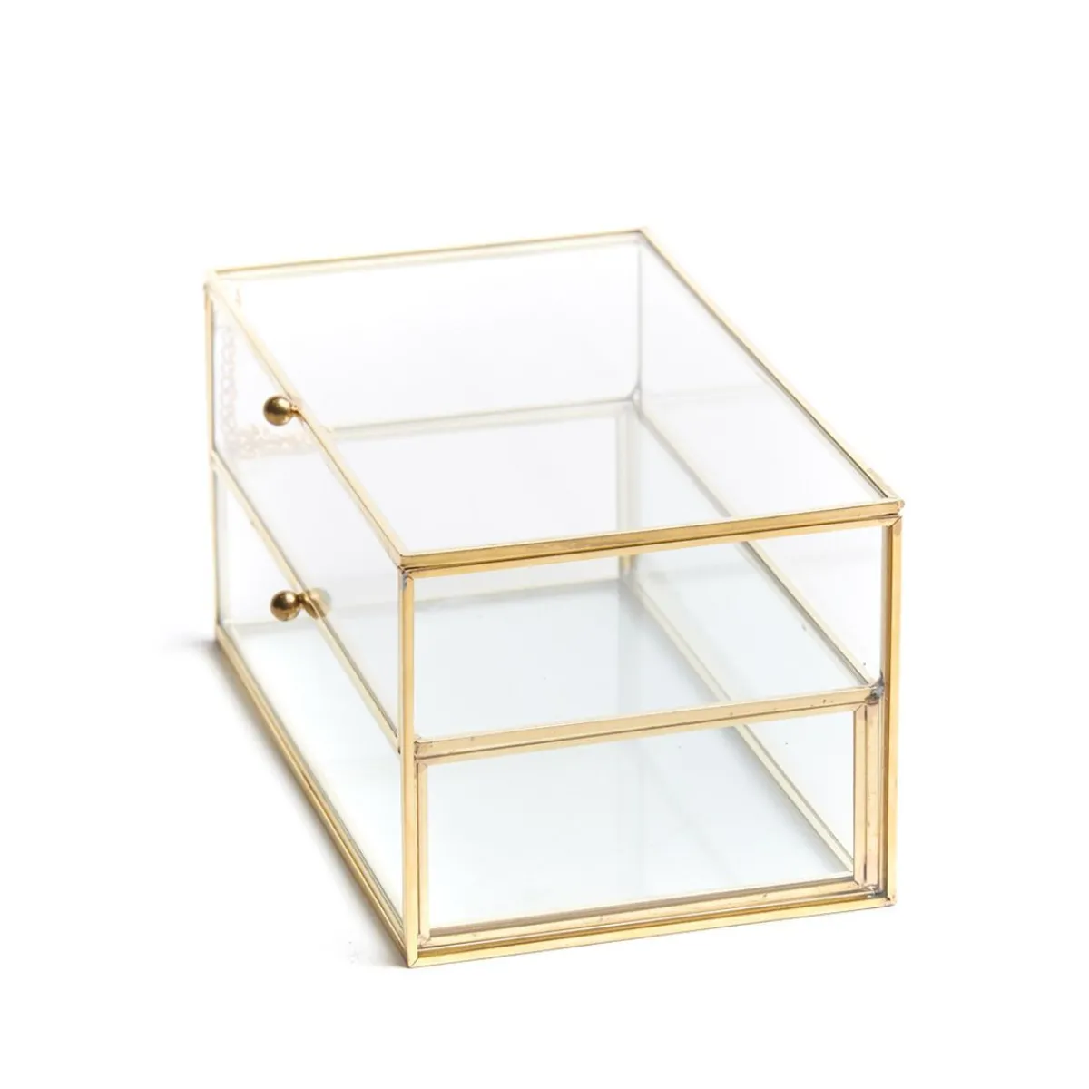 HOMLA Szkatulka Na Bizuterie Grazia Z Szufladka Zlota 21X10X10,5 Cm