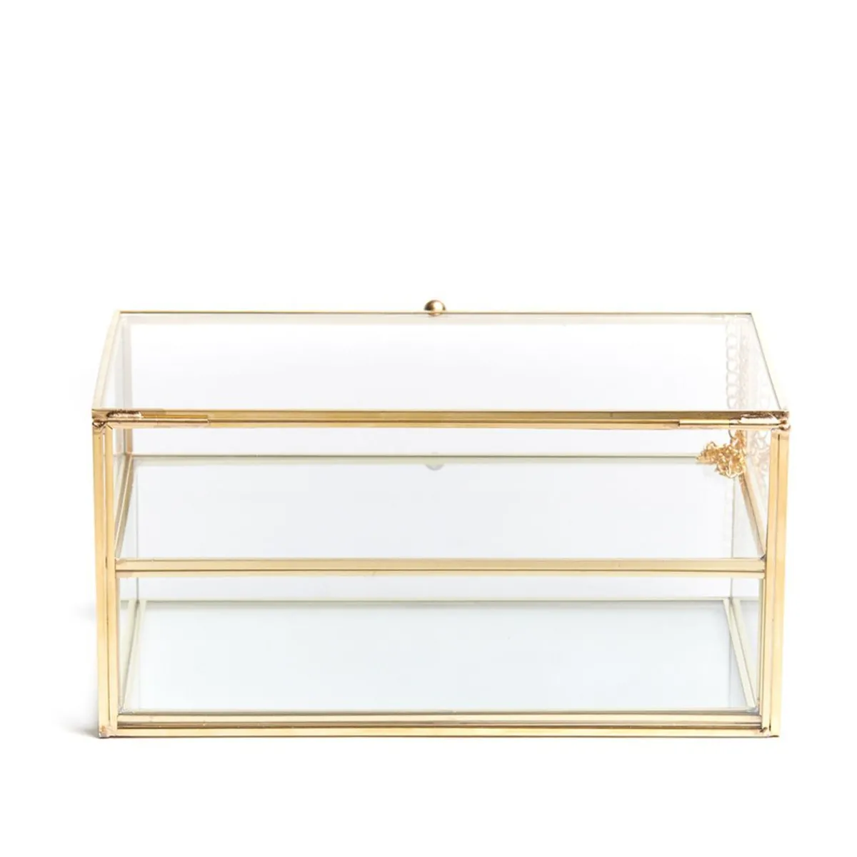 HOMLA Szkatulka Na Bizuterie Grazia Z Szufladka Zlota 21X10X10,5 Cm