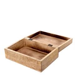 HOMLA Szkatulka Na Bizuterie Hamsa Z Drewna Mango Zlobiona 22X14X8 Cm