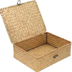 HOMLA Szkatulka Na Bizuterie Talulah Pleciona Naturalna 25X20X9 Cm