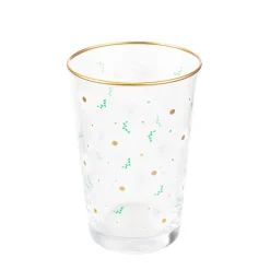 HOMLA Szklanka Daisies W Kwiatki Ze Zlotym Rantem 0,25 L