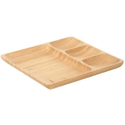 HOMLA Taca Bambou Bambusowa 4 Przegrody 25X25Cm