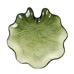 HOMLA Taca Dekoracyjna Asali Szklana Zielona 27,5X3 Cm