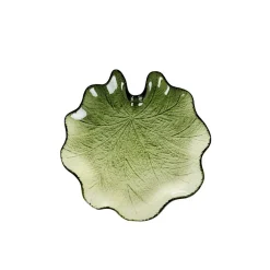 HOMLA Taca Dekoracyjna Asali Szklana Zielona 18,5X2,5 Cm