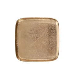 HOMLA Taca Dekoracyjna Girona Kwadratowa Zlota 22X22X3 Cm