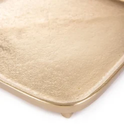 HOMLA Taca Dekoracyjna Girona Kwadratowa Zlota 22X22X3 Cm