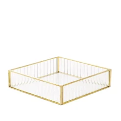 HOMLA Taca Dekoracyjna Grazia Ze Szkla Prazkowanego 18X18X4,5 Cm