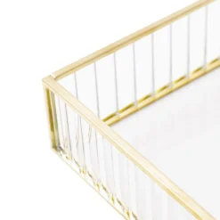 HOMLA Taca Dekoracyjna Grazia Ze Szkla Prazkowanego 18X18X4,5 Cm