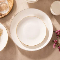 HOMLA Talerz Auro Deserowy Ze Zlota Obwodka 19 Cm