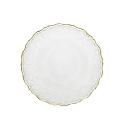 HOMLA Talerz Lisala Transparentny Ze Zlota Obwodka 21 Cm