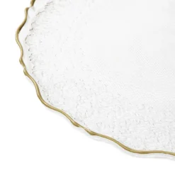 HOMLA Talerz Lisala Transparentny Ze Zlota Obwodka 28 Cm