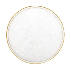 HOMLA Talerz Monze Transparentny Ze Zlota Obwodka 28 Cm