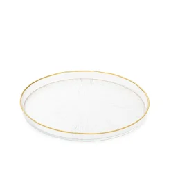 HOMLA Talerz Monze Transparentny Ze Zlota Obwodka 21 Cm