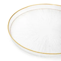 HOMLA Talerz Monze Transparentny Ze Zlota Obwodka 21 Cm