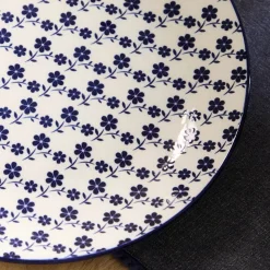HOMLA Talerz Navia Obiadowy Granatowy W Kwiatuszki 27 Cm