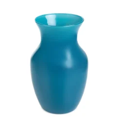 HOMLA Wazon Ambros Szklany Turkusowy 13X12X20 Cm