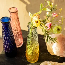 HOMLA Wazon Archie Szklany Ombre Granatowo-Zolty 6,5X22 Cm