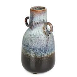 HOMLA Wazon Lave Ceramiczny Z Uszami Niebieski 14X14X24 Cm