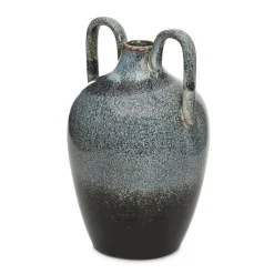 HOMLA Wazon Lave Ceramiczny Z Uszami Granatowy 12X12X20 Cm