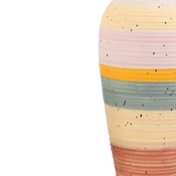 HOMLA Wazon Maasai Ceramiczny W Kolorowe Pasy 14X14X26 Cm