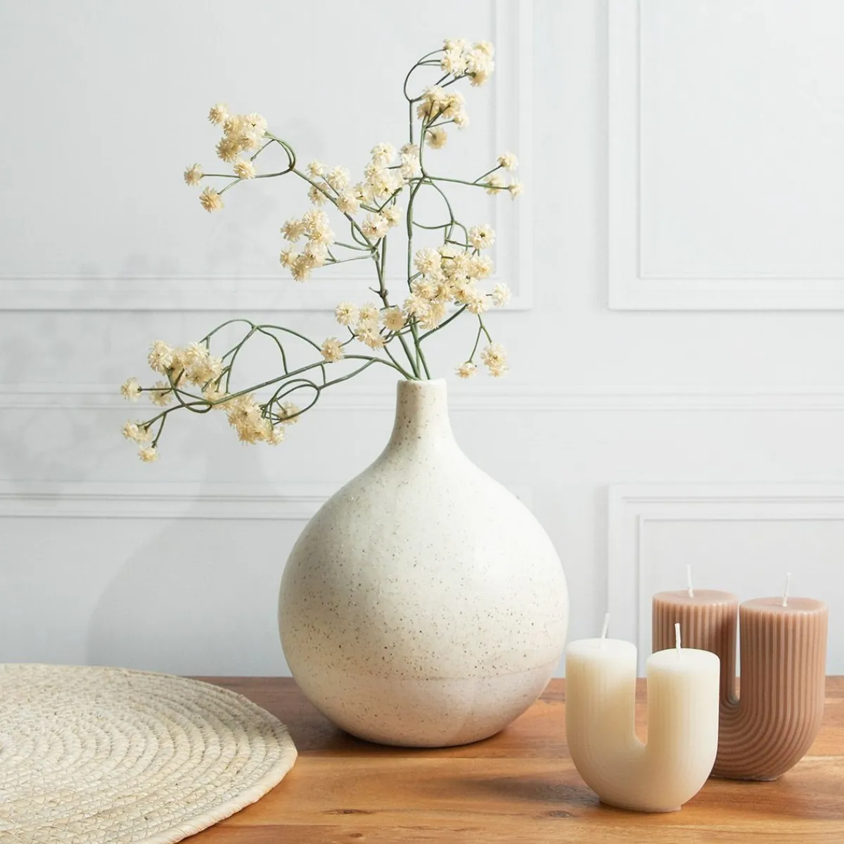 HOMLA Wazon Novo Okragly W Kropki 15X15X21 Cm