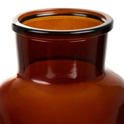 HOMLA Wazon Tenno Szklany Brazowy 14,5X14,5X25,5 Cm