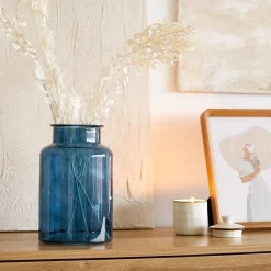 HOMLA Wazon Tenno Szklany Granatowy 14,5X14,5X25,5 Cm