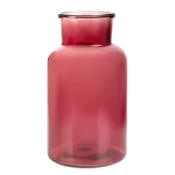 HOMLA Wazon Tenno Szklany Rozowy 14,5X14,5X25,5 Cm