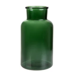 HOMLA Wazon Tenno Szklany Zielony 14,5X14,5X25,5 Cm