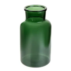 HOMLA Wazon Tenno Szklany Zielony 14,5X14,5X25,5 Cm