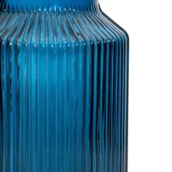 HOMLA Wazon Tolle Szklany Prazkowany Granatowy 10X22 Cm