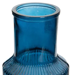 HOMLA Wazon Tolle Szklany Prazkowany Granatowy 10X22 Cm