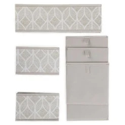 HOMLA Zestaw Koszy Do Przechowywania Hadria Bezowych 2X6 Cm X 6 Cm X 10 Cm