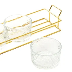 HOMLA Zestaw Miseczek Serene Transparentnych Na Stojaku, 3 Szt. 31 X10 Cm