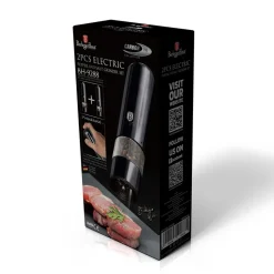 BERLINGER HAUS Zestaw Mlynkow Elektrycznych Carbon Pro Bh/9288 Do Pieprzu I Soli 2 Szt.