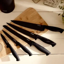 HOMLA Zestaw Nozy Coxa W Bloku Czarny 6 El.