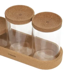 HOMLA Zestaw Pojemnikow Huvud Na Tacce I Z Pokrywkami 4 Szt.