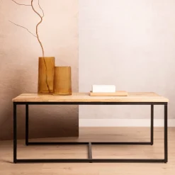 HOMLA Zestaw Stolikow Kawowych Maya Lite Drewno Mango + Metal 110X60X45 Cm/50X50X40Cm