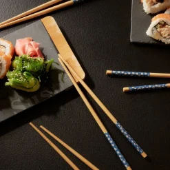 HOMLA Zestaw Sushi Paleczekbambusowych Niebieskich 4 Szt