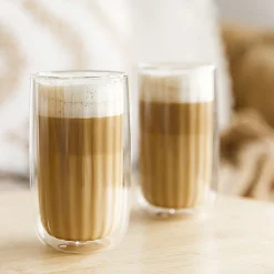 HOMLA Zestaw Szklanek Cembra Groove Z Podwojna Scianka, 2 Szt. 0,35 L