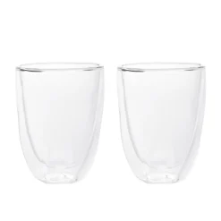 HOMLA Zestaw Szklanek Cembra Modern Geometryczne Z Podwojna Scianka, 2 Szt. 0,28 L
