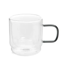 HOMLA Zestaw Szklanek Cembra Retro Z Podwojna Scianka I Zielonym Uchem 2 Szt. 0.32