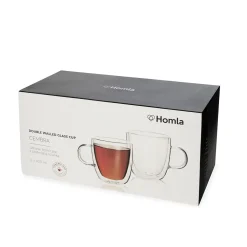 HOMLA Zestaw Szklanek Cembra Z Podwojna Scianka, 2 Szt. 0,42 L