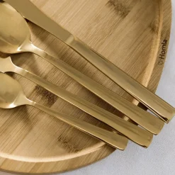 HOMLA Zestaw Sztućców Fabro Zlotych 24 Szt.