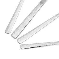 HOMLA Zestaw Sztućców Martello Z Mlotkowana Raczka Srebrne 24 Szt.