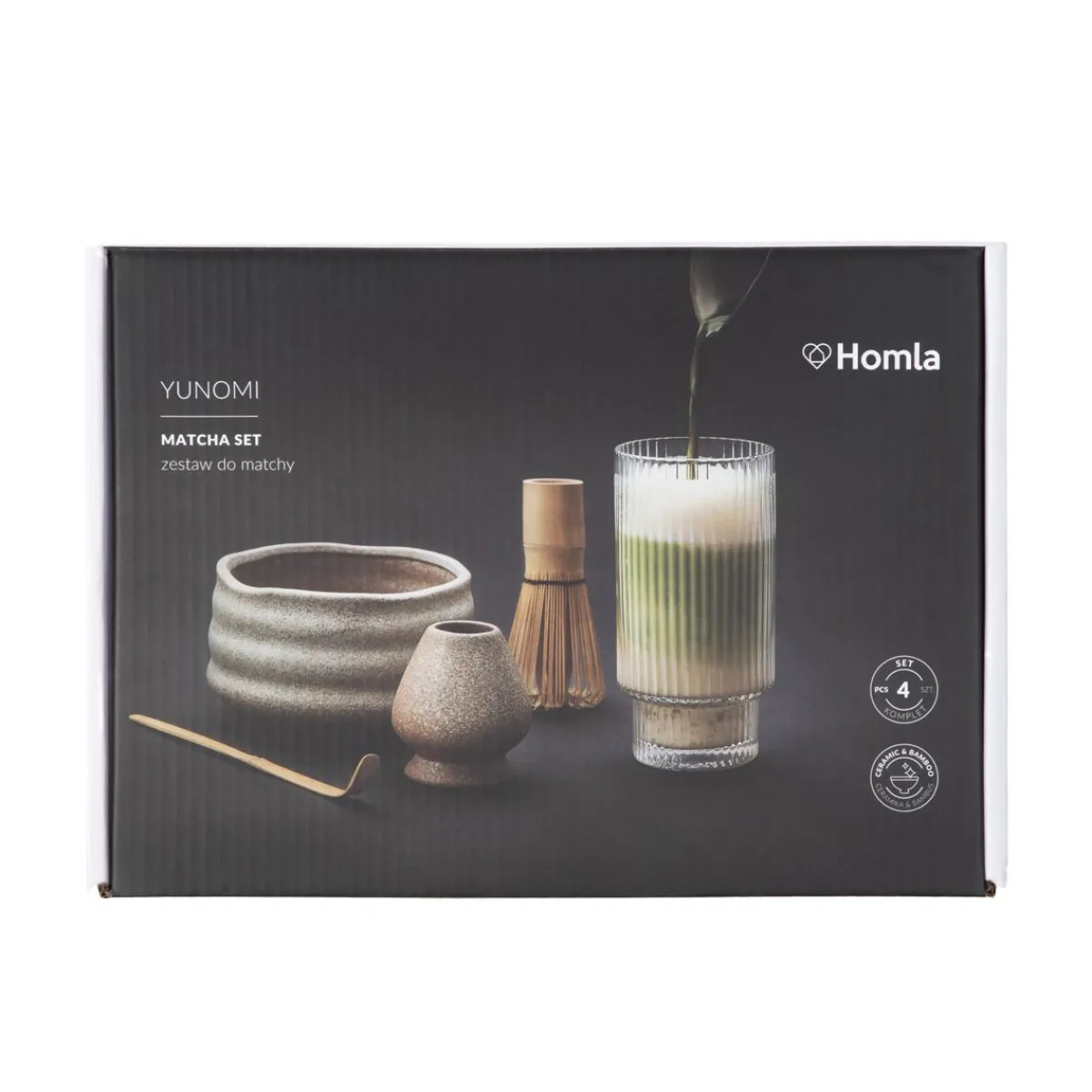HOMLA Zestaw Yunomi Do Przygotowywania Matchy 4 Szt